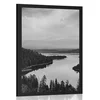 Plakat jezero ob sončnem zahodu v črnobeli varianti - 40x60 no frame