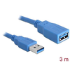 Kabel DELOCK, USB 3.0, USB-A (M) na USB-A (Ž), podaljševalni, 3m