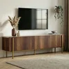 Hanah Home TV komoda Nexus, 180 cm, travertin / orah Barok / zlatna