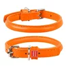 WAUDOG okrogla usnjena oranžna ovratnica za dolgodlake pse, Oranžna 20-25 cm, širina ovratnika: 6 mm