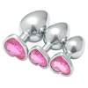 SuperLove Heart Jewel Butt Plugs Training Kit Silver-Pink