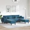 Sofa 3 pcs Plava 250 x 188 x 76 cm Baršun