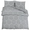 Set posteljine za poplun sivi 225x220 cm pamučni
