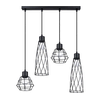 Sollux SL.1167 - Luster na sajli SUBA 4xE27/15W/230V crna