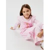 Sinsay - Pamučne wide leg pantalone sa bočnim prugama Barbie - pastelno roze