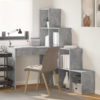 Kutni stol s policom Betonski sivi 101,5 x 149,5 x 149,5 cm
