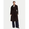 Plašč Calvin Klein Classic Df Wool Wrap Coat Dark Brown S