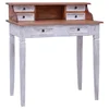 vidaXL Pisalna miza s predali 90x50x101 cm trden predelan les