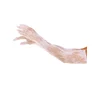 LEG AVENUE - RED FLORAL GLOVES WHITE