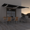 Tenda na ručno uvlačenje s LED svjetlima 600x350 cm antracit