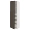 METOD/MAXIMERA Visoka omara z 2 vrati/4 predali, bela/Sinarp rjava, 60x60x220 cm