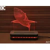 Black Cut 3D Lampa Ajkula, Crvena