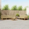 Set vanjskih sofa s jastukom 7 pcs Bijela i bež