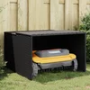 Garaža za robotsku kosilicu crna 86x90x52/57 cm od poliratana