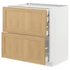 METOD / MAXIMERA Pod.orm.2front/2dnj/1srd/1vis.fiok, bela/Forsbacka hrastovina, 80x60 cm
