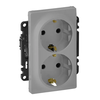753326 DVOJNI VTIČ 2P+E/16A/250V VALENA LIFE ALU LE753326