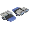 Delock USB 3.0 vmesnik [1x USB 3.0 vtič 19 pin interno. - 2 x USB 3.0 vtič] Blue Delock
