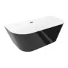 Mexen Oval Slim prostostoječa ob steni kopalna kad 170 x 80 cm, bela/črna, črni preliv - 52661708075-70