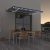 Automatska tenda sa senzorom LED 400x350 cm plavo-bijela