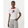 Tommy Jeans Majica Wavy Flag Contrast Ringer DW0DW22306 Bela Regular Fit