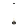 Luster na sajli VELLO 1xE27/15W/230V crna/zadimljeno bež/crna