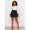 Trendyol Curve Black Woven Short Skirt