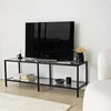 Hanah home TV Komoda Basic Tamnosivo-Crna