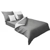 shumee Dvostranska posteljna garnitura iz satena 140x200 + 70x80 bela/siva MATEX