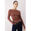 Trendyol Milla ženska bluza Twoaw25Bz00225, smeđa