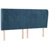 Vidaxl Vzglavje z ušesi temno modra 203x23x118/128 cm žamet