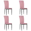 MAISON CHIC Jedilni stoli - Vzorci stoli 4 kosi roza žamet A856, (22032095)