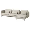 SÖDERHAMN Sofa ležaj 4-sed, s lenjivcem/Fridtuna svetlobež