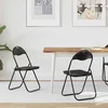 Sklopiva stolica 2 pcs Crna 48 x 43,5 x 81 cm Lažna koža