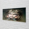 tulup.si Steklena slika Ženska modre oči 100x50 cm 2 obešalnika