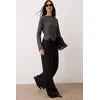 Trendyol Milla ženska bluza Twoaw26Bz00040, Siva-Antracit