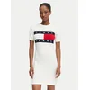 Tommy Jeans Vsakodnevna obleka Flag DW0DW22853 Bela Slim Fit