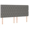 Vidaxl Vzglavje postelje temno sivo 200x7x118/128 cm blago