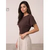 Sinsay - Bluza sa dodatkom viskoze i raglan rukavom - braon