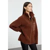 Trendyol Milla ženski duks Twoaw24Sw00071, braon-braon