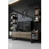 HANAH HOME TV polica Chrome Line Walnut Black