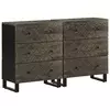 Komoda 2 kom crna 60x33x75 cm Puno drvo Mango