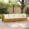 Set vanjskih sofa s jastukom 4 Komad Smeđa Čvrsto drvo akacije
