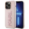 Maska Karl Lagerfeld 3D Rubber Glitter Logo za iPhone 15 Pro 6.1 roze (KLHCP15L3DMBKCP)