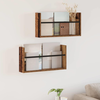 Polica za časopise s policom 2 pcs Staro drvo 60 x 12 x 30 cm