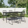 5-dijelni vrtni blagovaonski set od PVC ratana crni