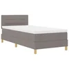Vidaxl LED Box Spring Postelja z LED trakami Taupe 90 x 190 cm blago