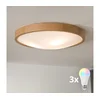 Brilagi-LED RGBW prigušiva stropno svetlo CARVALHO SLIM 3xE27/15W/230V Wi-Fi hrast preč. 47