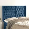 vidaXL Vzglavje z ušesi temno moder 163x16x118/128 cm žamet