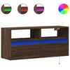 Vidaxl Stenska TV omarica z LED lučkami rjavi hrast 100x31x45 cm