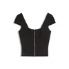 Bershka Top temno siva/črna